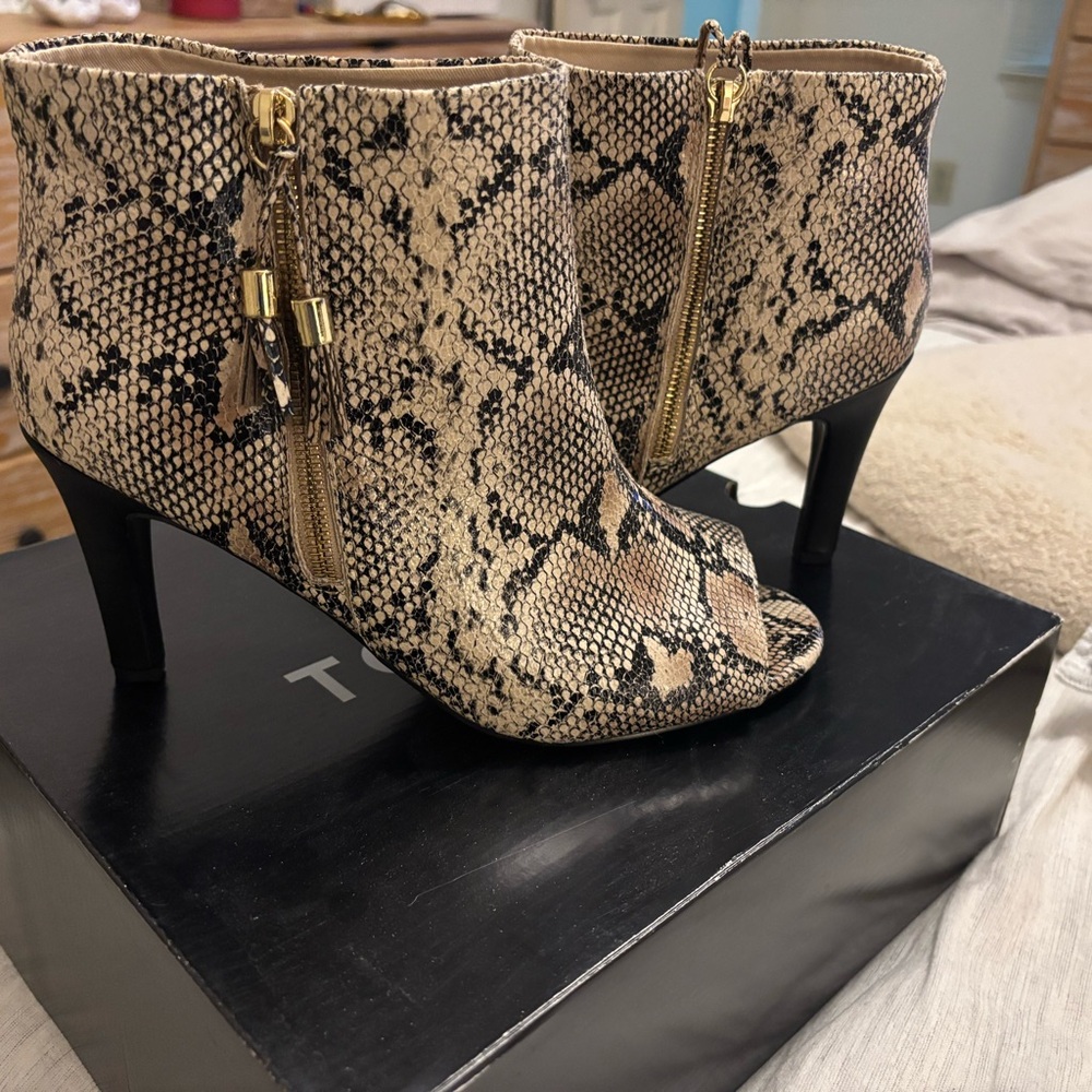 Torrid Snakeskin Heeled Ankle Boots